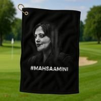 Mahsa Amini Iran #MAHSAAMINI Golf Towel thumb 1