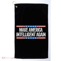 Make America Intelligent Again Funny Us Patriotic July 4th Gift Golf Towel thumb 0