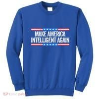 Make America Intelligent Again Funny Us Patriotic July 4th Gift Sweatshirt thumb 0