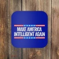 Make America Intelligent Again Funny Us Patriotic July 4th Gift Coaster thumb 0