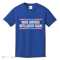 Make America Intelligent Again Funny Us Patriotic July 4th Gift Kids T-Shirt thumb 0