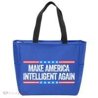 Make America Intelligent Again Funny Us Patriotic July 4th Gift Tote Bag thumb 0