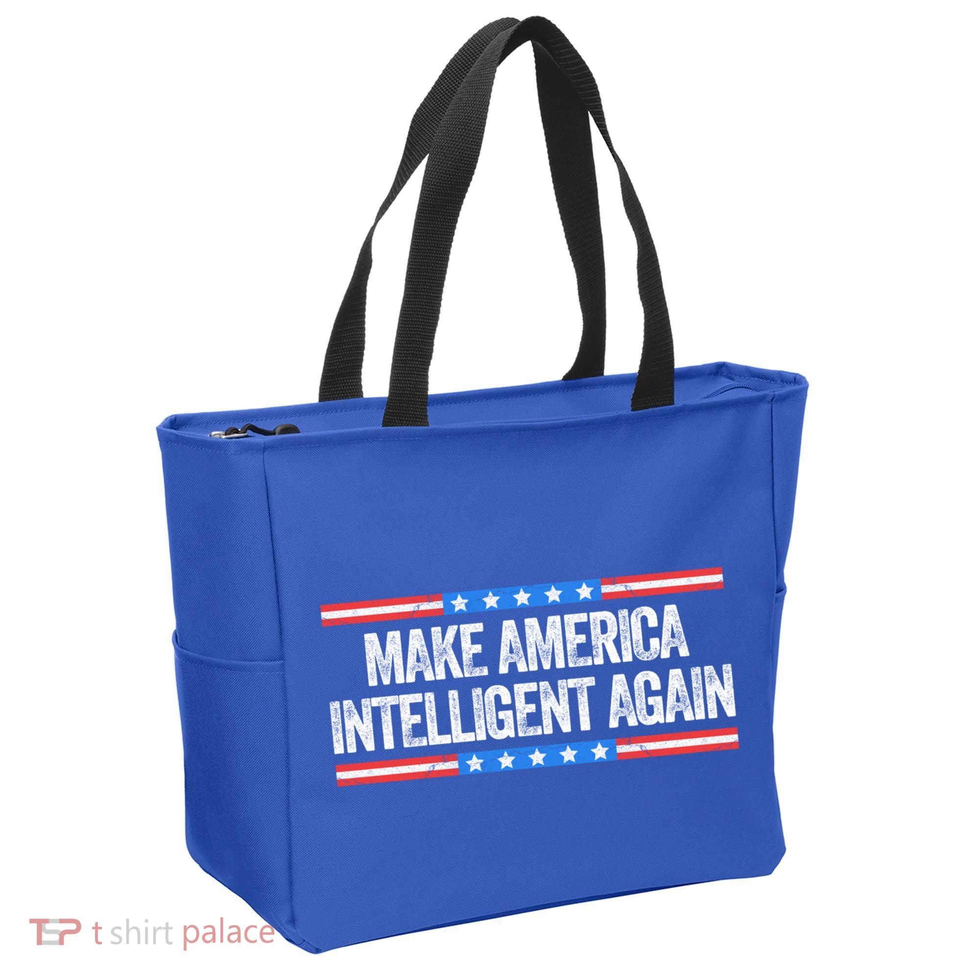 Make America Intelligent Again Funny Us Patriotic July 4th Gift Tote Bag