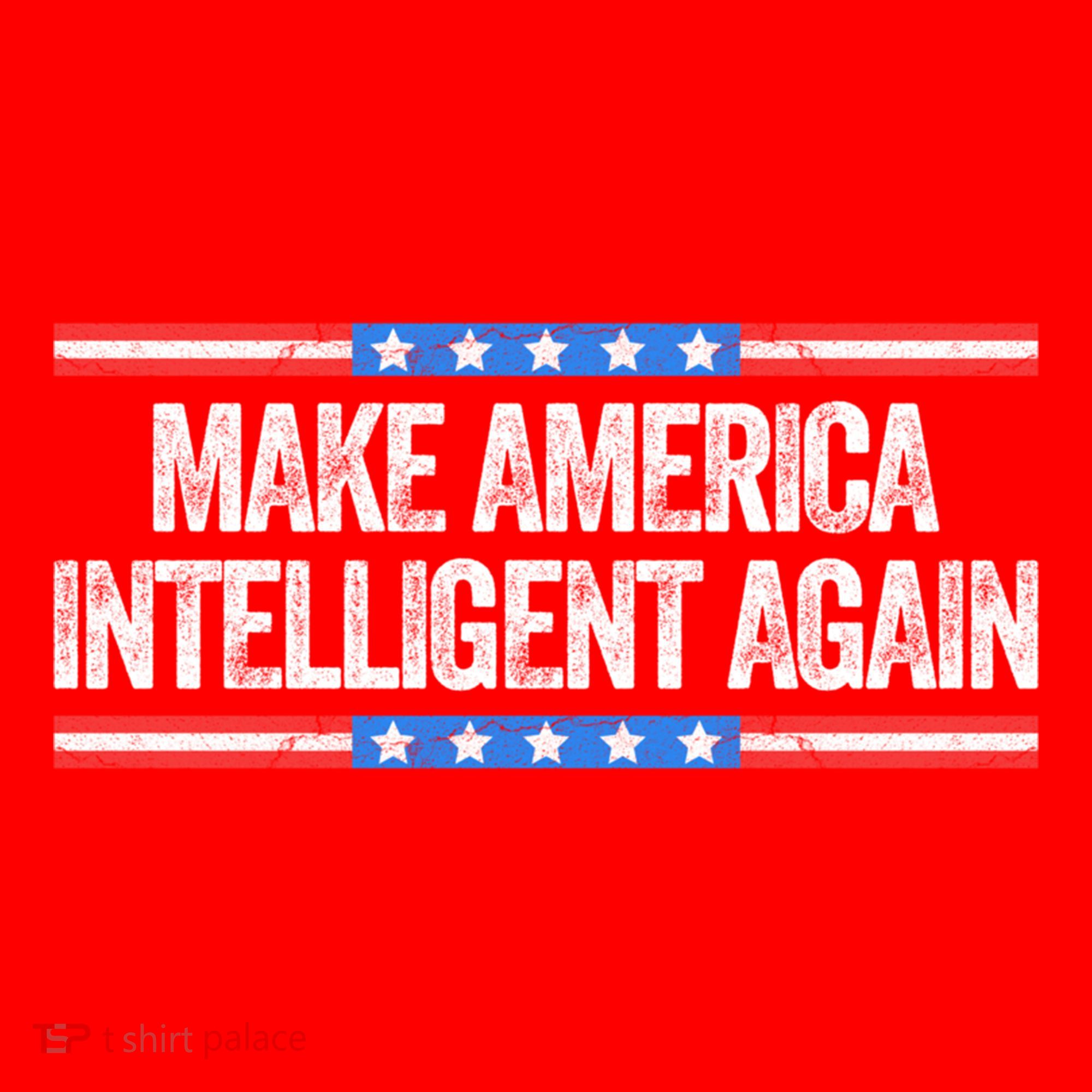 Make America Intelligent Again Funny Us Patriotic July 4th Gift Santa Hat
