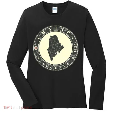 Maine Augusta Retro Women's Long Sleeve Shirt