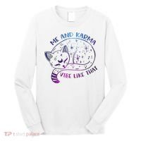 Me And Karma Vibe Like That Karma Is A Cat Purring In My Lap  Long Sleeve Shirt thumb 0