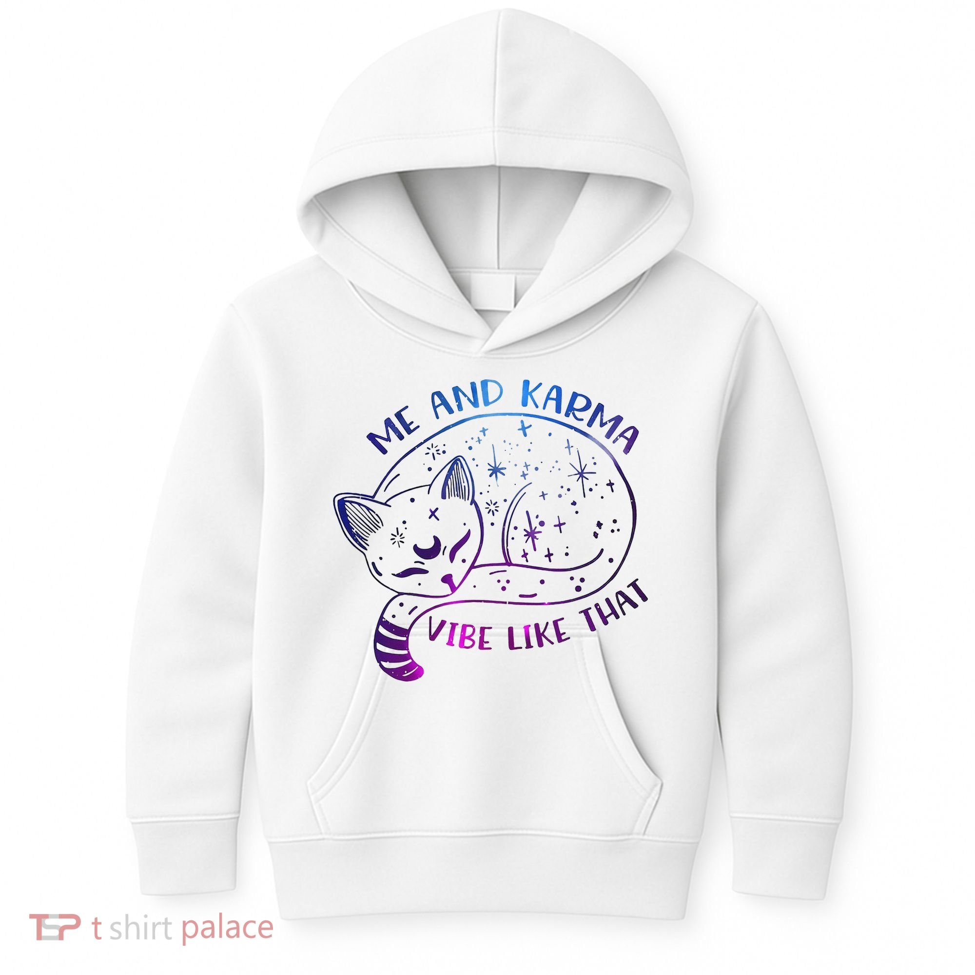 Me And Karma Vibe Like That Karma Is A Cat Purring In My Lap  Kids Hoodie