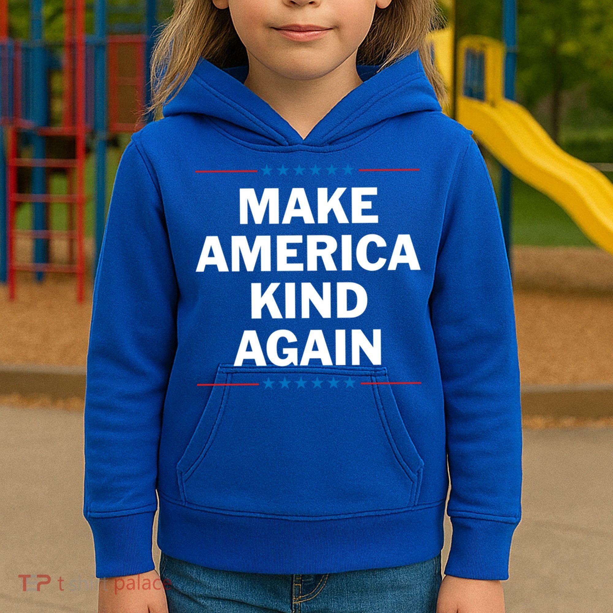 Make America Kind Again Funny Gift Kids Hoodie