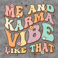 Me And Karma Vibe Like That Funny Groovy Hippie Flower Toddler Hoodie thumb 2