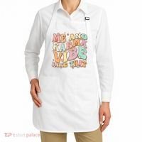 Me And Karma Vibe Like That Funny Groovy Hippie Flower Apron thumb 2