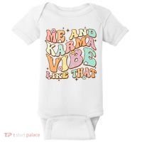 Me And Karma Vibe Like That Funny Groovy Hippie Flower Baby Bodysuit thumb 0