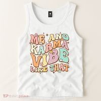Me And Karma Vibe Like That Funny Groovy Hippie Flower Tank Top thumb 2