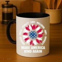 Make America Kind Again Sunflower Gift Coffee Mug thumb 4