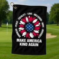 Make America Kind Again Sunflower Gift Golf Towel thumb 1
