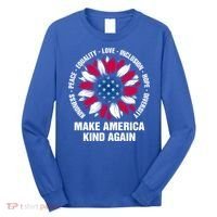 Make America Kind Again Sunflower Gift Long Sleeve Shirt thumb 0