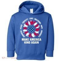 Make America Kind Again Sunflower Gift Toddler Hoodie thumb 0