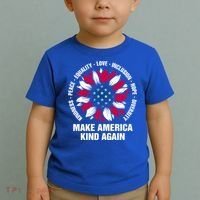 Make America Kind Again Sunflower Gift Toddler T-Shirt thumb 2