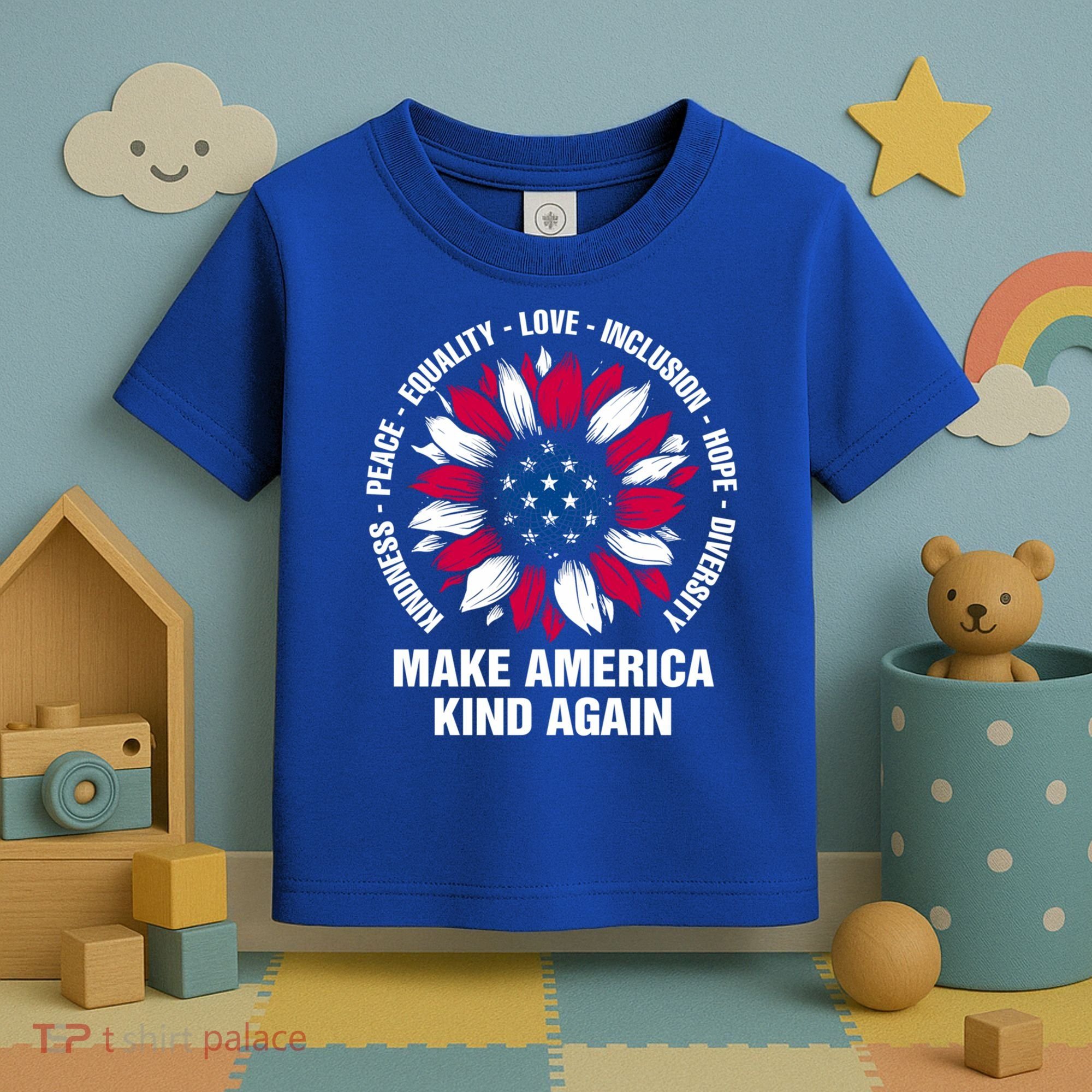 Make America Kind Again Sunflower Gift Toddler T-Shirt