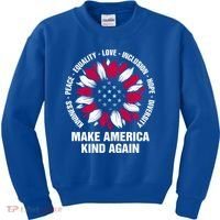 Make America Kind Again Sunflower Gift Kids Sweatshirt thumb 0