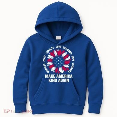 Make America Kind Again Sunflower Gift Kids Hoodie