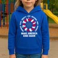 Make America Kind Again Sunflower Gift Kids Hoodie thumb 3