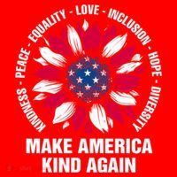 Make America Kind Again Sunflower Gift Santa Hat thumb 1