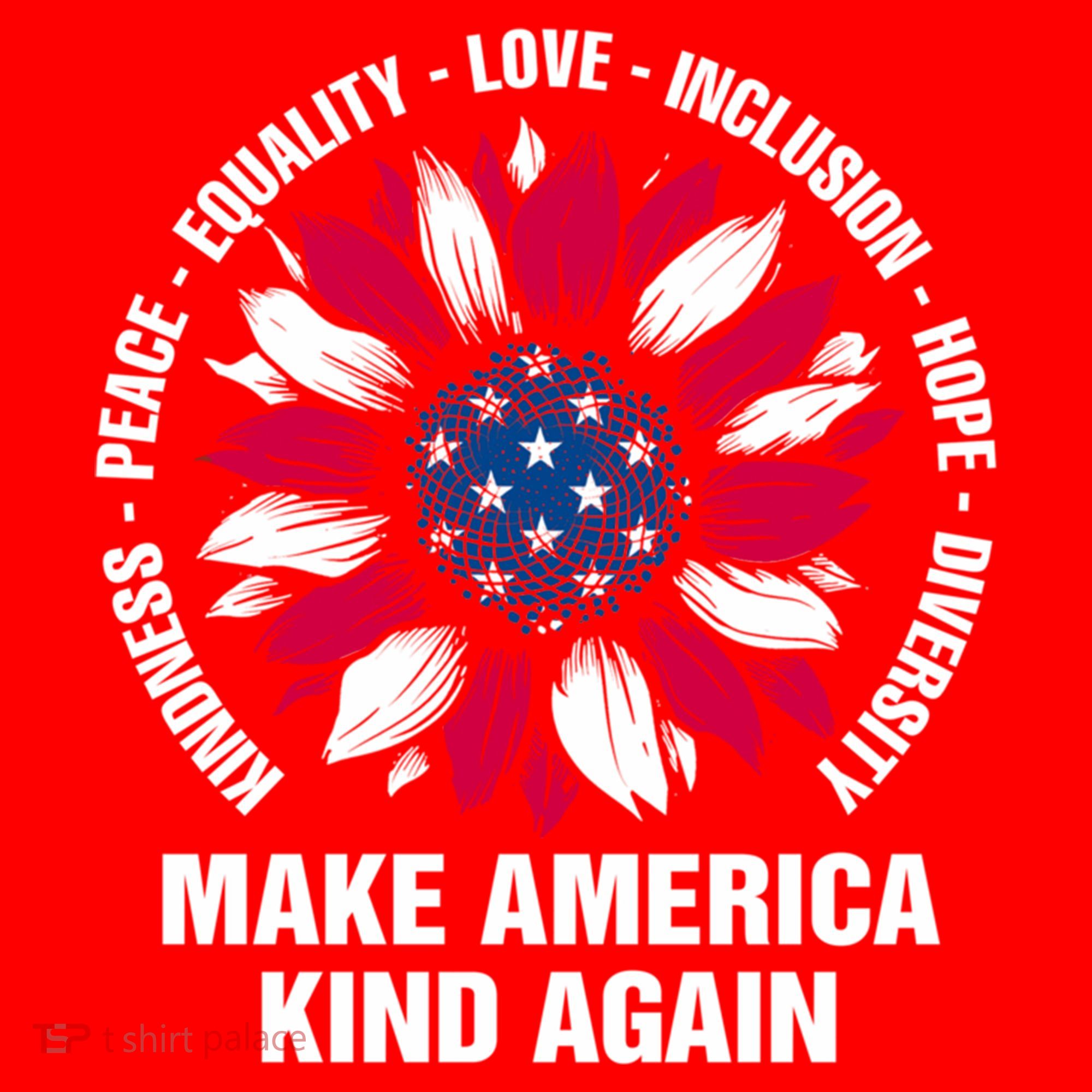 Make America Kind Again Sunflower Gift Santa Hat