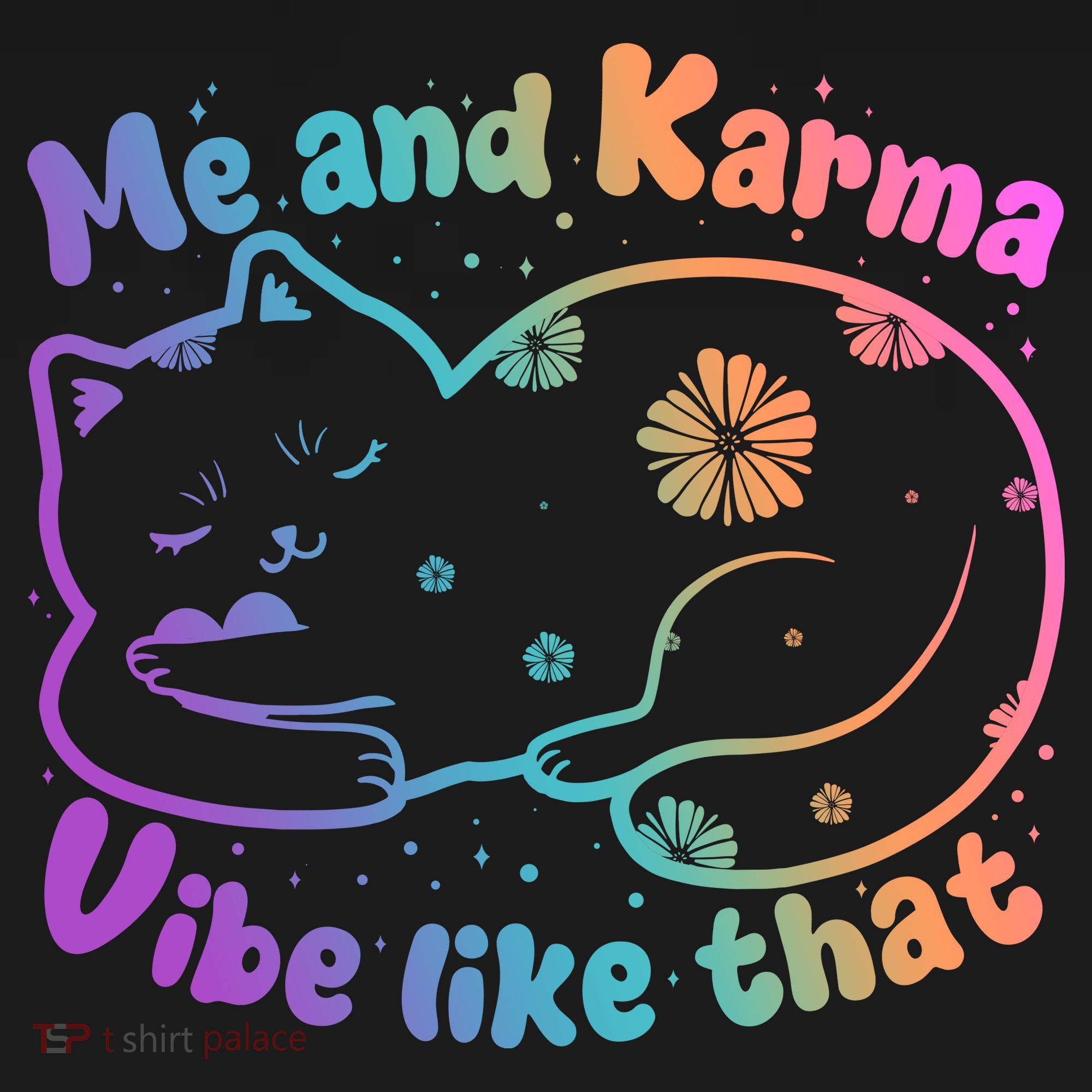 Me And Karma Vibe Like That Karma Kitty Cat Coaster