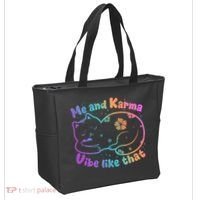 Me And Karma Vibe Like That Karma Kitty Cat Tote Bag thumb 2
