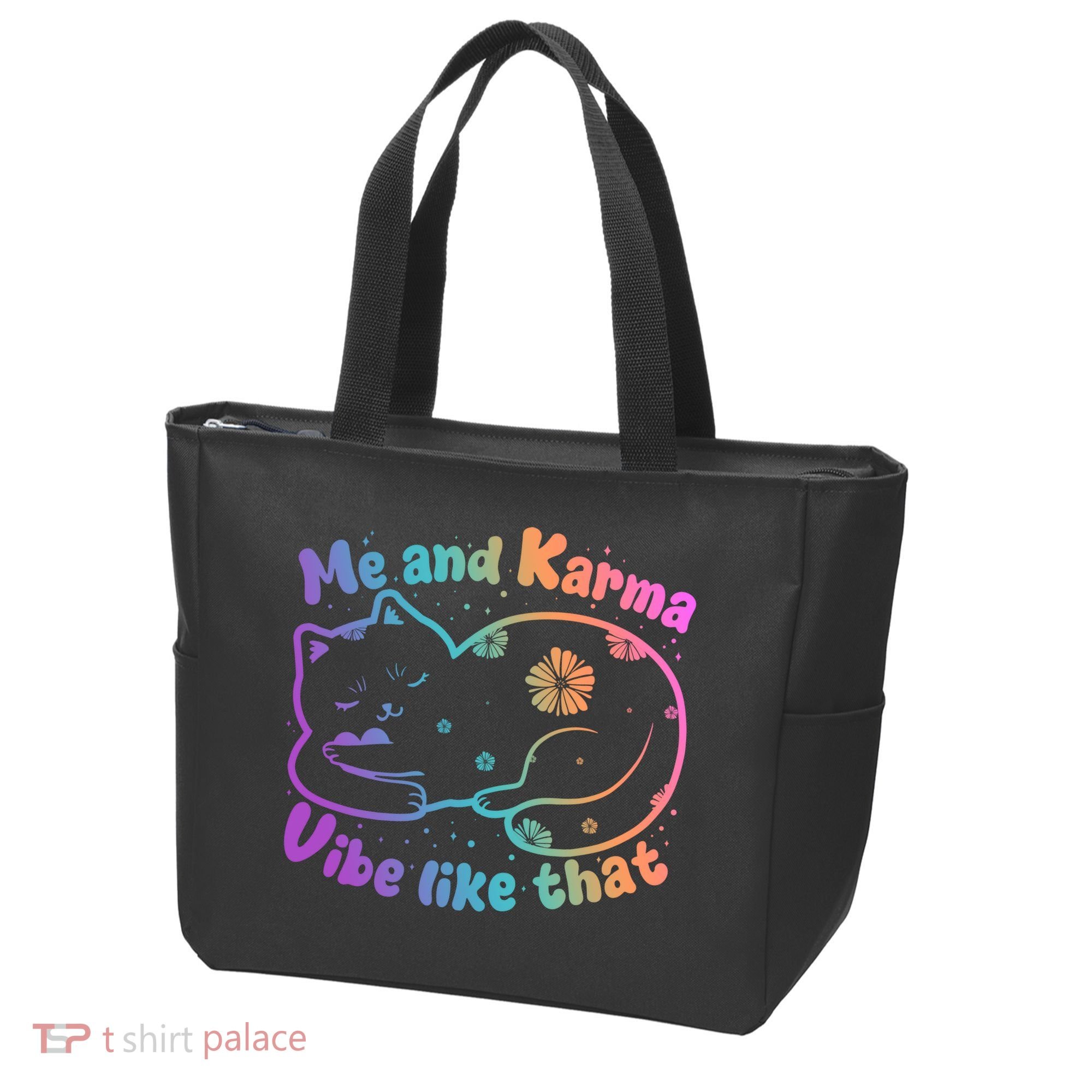 Me And Karma Vibe Like That Karma Kitty Cat Tote Bag