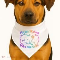 Me And Karma Vibe Like That Karma Kitty Cat USA-Made Doggie Bandana thumb 1