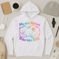 Me And Karma Vibe Like That Karma Kitty Cat Hoodie thumb 3