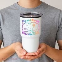 Me And Karma Vibe Like That Karma Kitty Cat Tumbler thumb 2