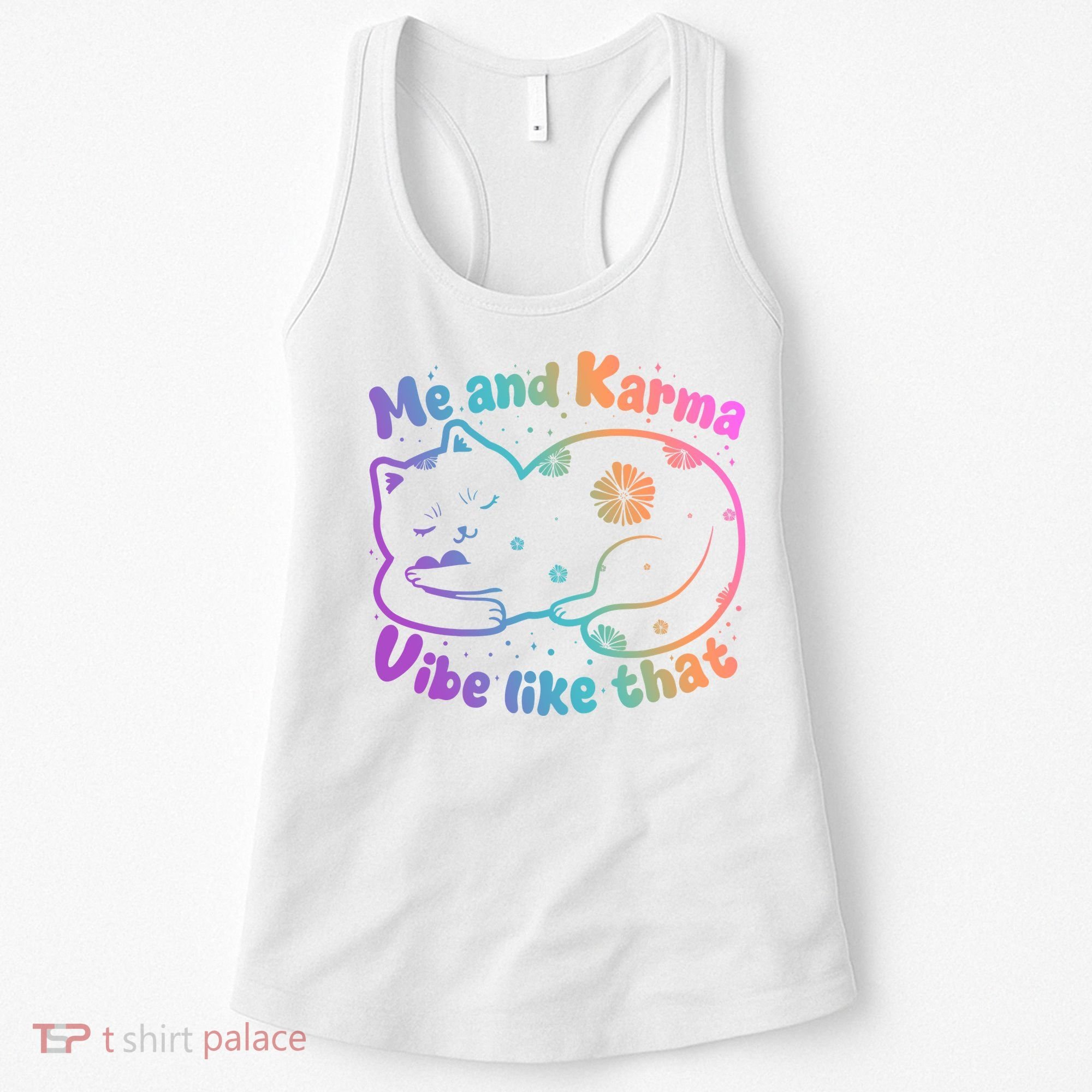 Me And Karma Vibe Like That Karma Kitty Cat Women's Tank Top
