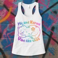Me And Karma Vibe Like That Karma Kitty Cat Women's Tank Top thumb 3