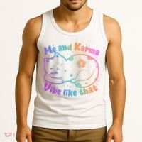 Me And Karma Vibe Like That Karma Kitty Cat Tank Top thumb 3