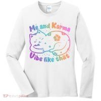 Me And Karma Vibe Like That Karma Kitty Cat Women's Long Sleeve Shirt thumb 0