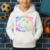Me And Karma Vibe Like That Karma Kitty Cat Kids Hoodie thumb 2