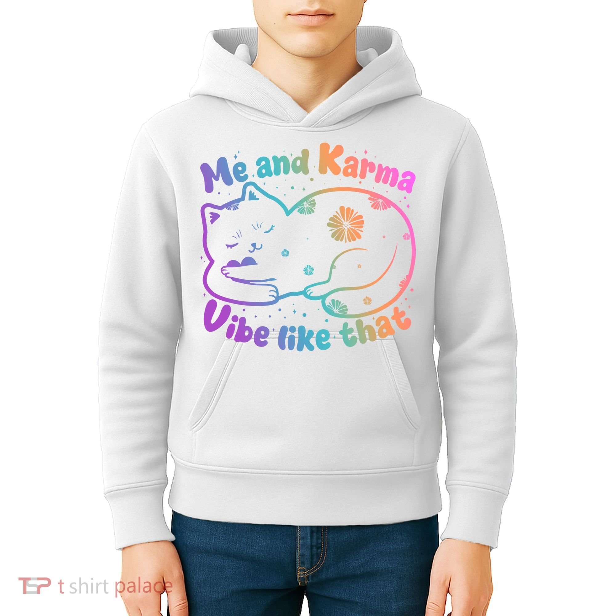 Me And Karma Vibe Like That Karma Kitty Cat Kids Hoodie