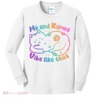 Me And Karma Vibe Like That Karma Kitty Cat Kids Long Sleeve Shirt thumb 0