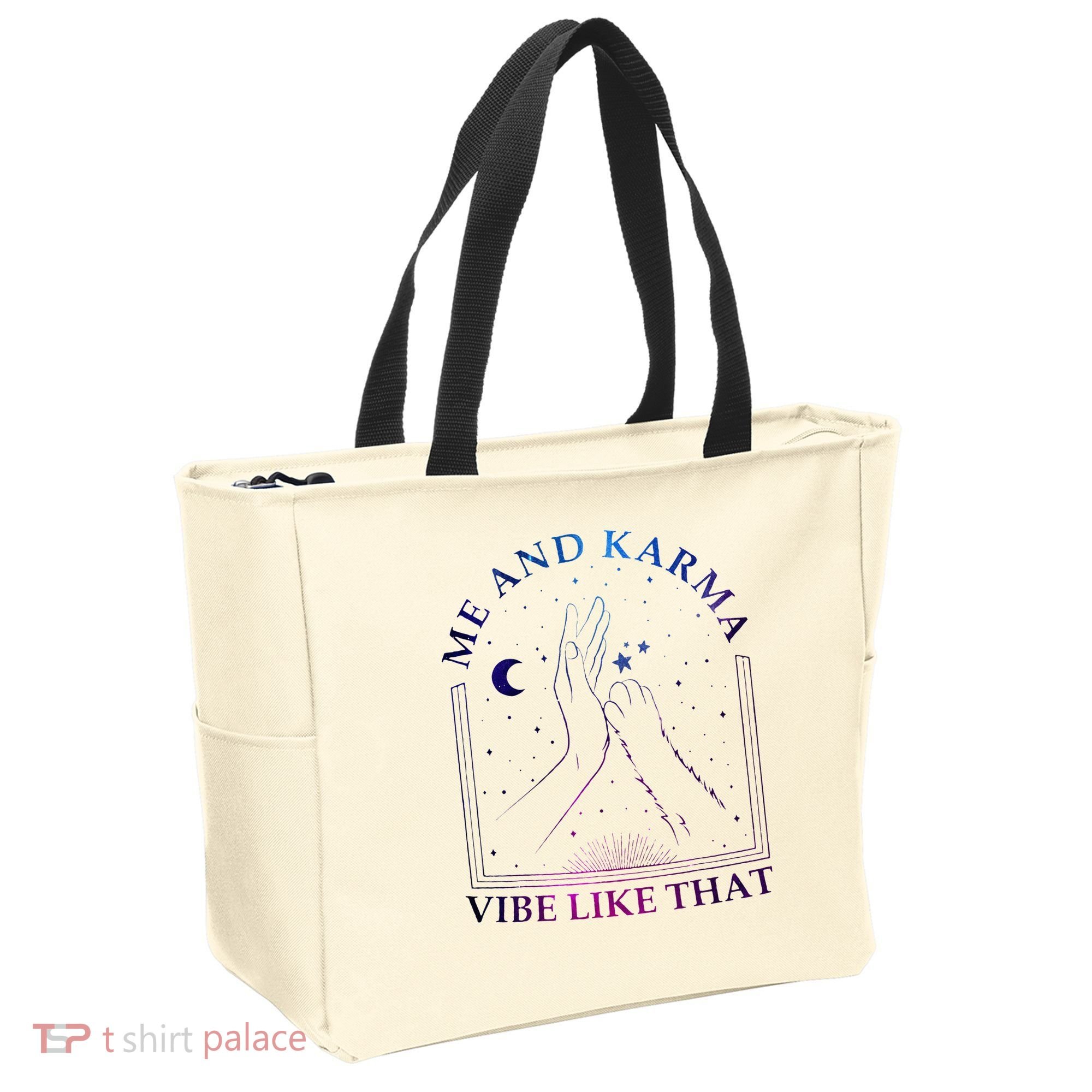 Me And Karma Vibe Like That Meet Me At Midnight Tote Bag