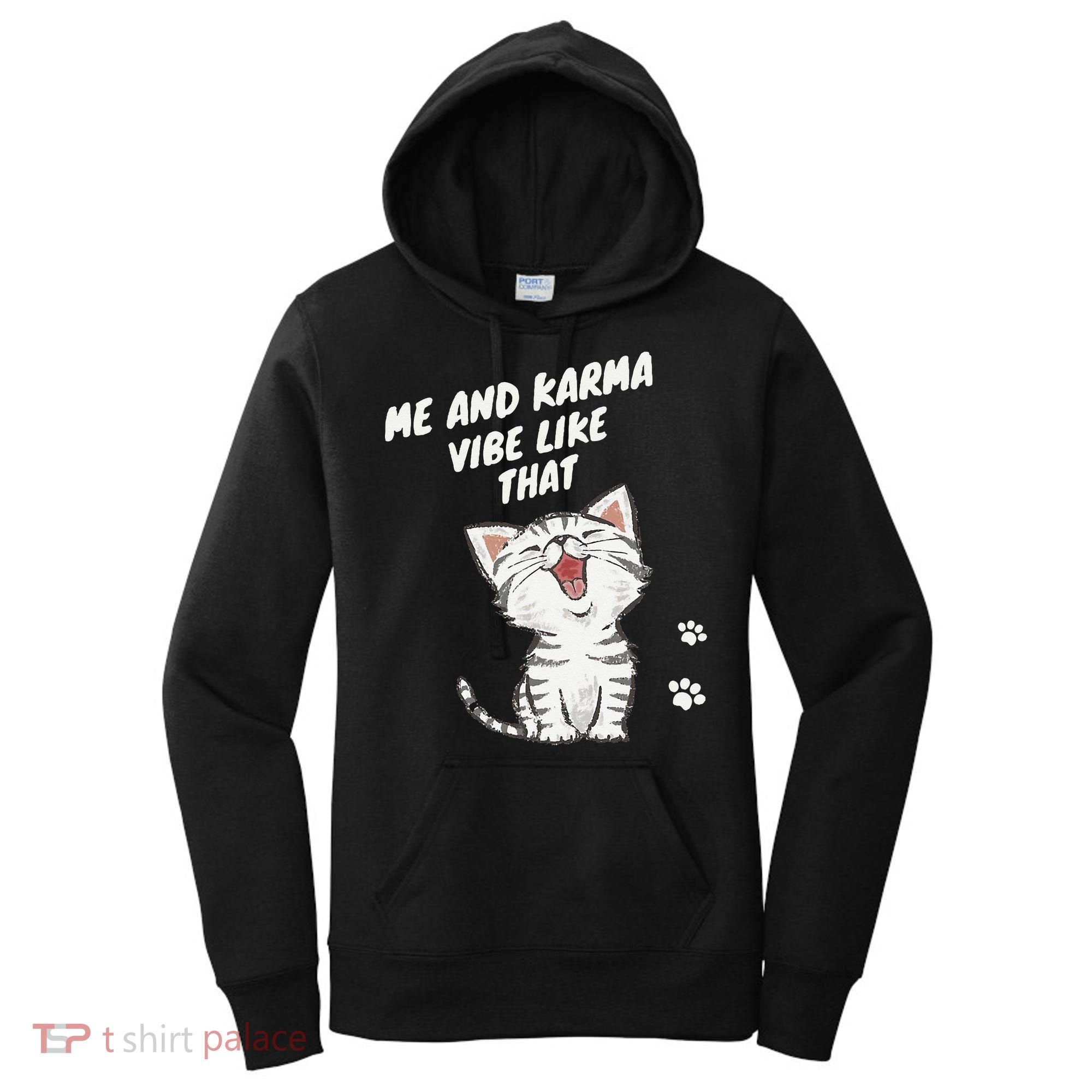 Me And Karma Vibe Like That Funny Groovy Hippie Flower Retro Women's Hoodie