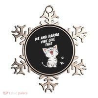 Me And Karma Vibe Like That Funny Groovy Hippie Flower Retro Ornament thumb 0