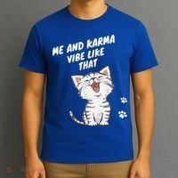 Me And Karma Vibe Like That Funny Groovy Hippie Flower Retro T-Shirt thumb 3