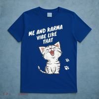 Me And Karma Vibe Like That Funny Groovy Hippie Flower Retro T-Shirt thumb 5