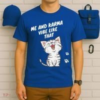 Me And Karma Vibe Like That Funny Groovy Hippie Flower Retro T-Shirt thumb 6