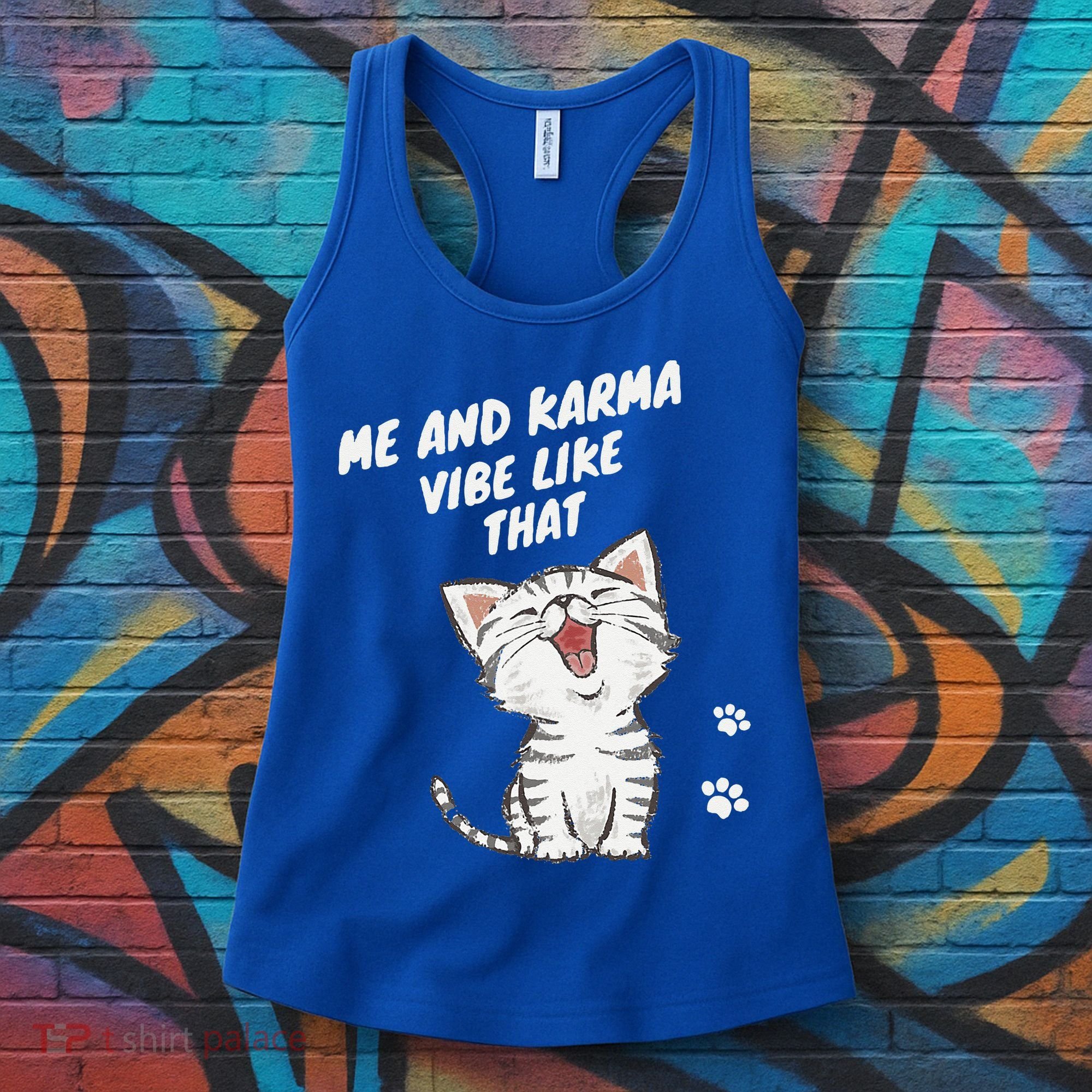 Me And Karma Vibe Like That Funny Groovy Hippie Flower Retro Women's Tank Top