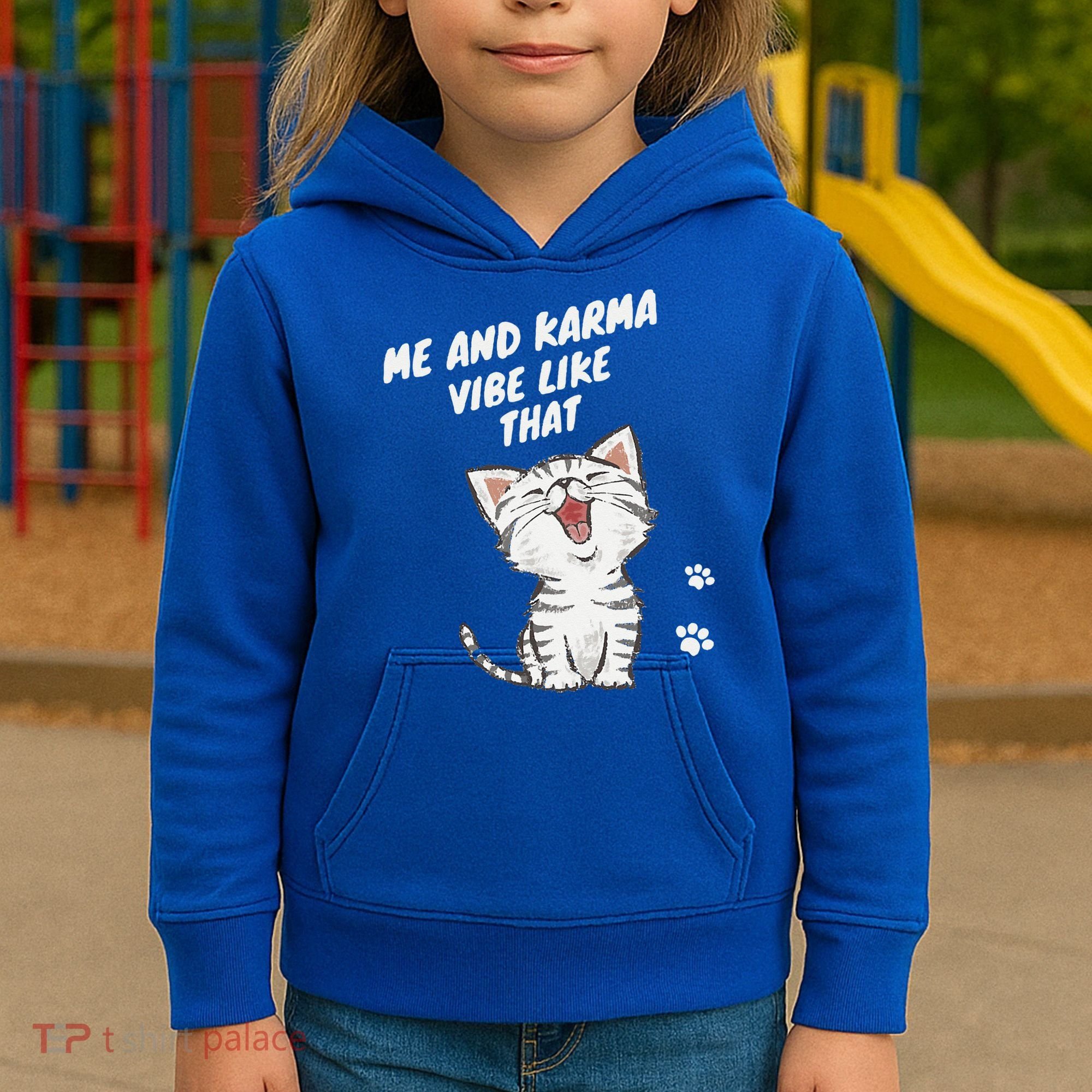 Me And Karma Vibe Like That Funny Groovy Hippie Flower Retro Kids Hoodie