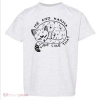Me An Karma Vibe Like That Funny Lazy Cat Toddler T-Shirt thumb 0