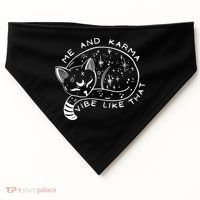 Me An Karma Vibe Like That Funny Lazy Cat USA-Made Doggie Bandana thumb 0